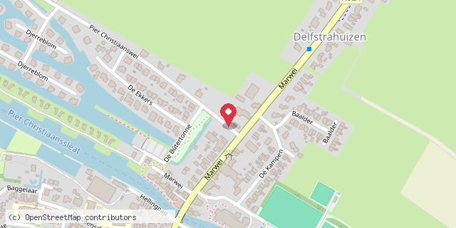 Een kaart met de locatie van Linda