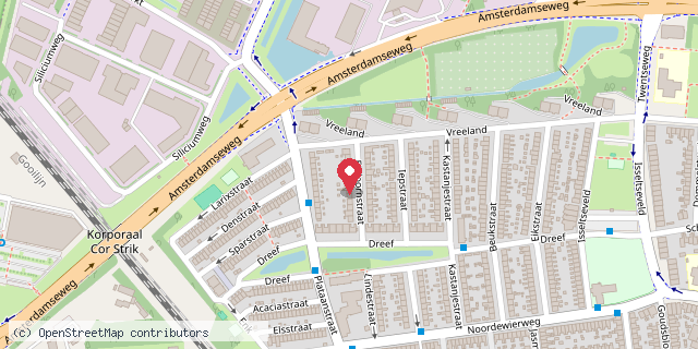 Een kaart met de locatie van Minibieb Esdoornstraat