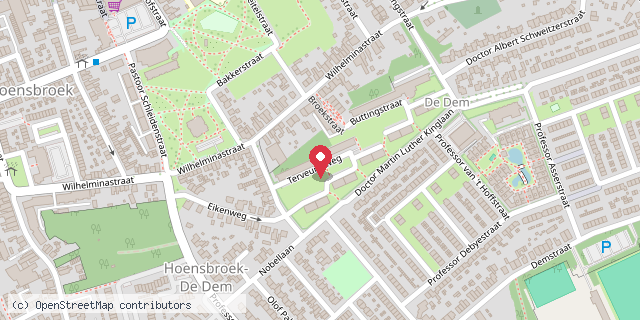 Een kaart met de locatie van Minibieb t kattebelletje