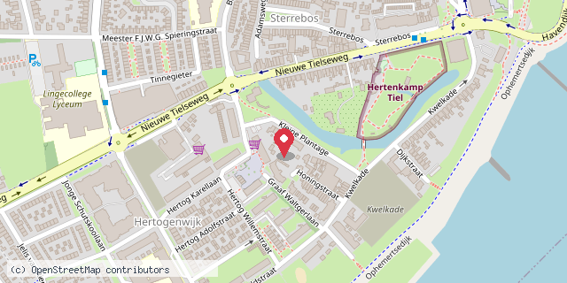 Een kaart met de locatie van Ariane Schuurman