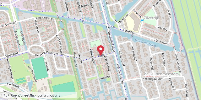 Een kaart met de locatie van Mini Bieb Waterviolier
