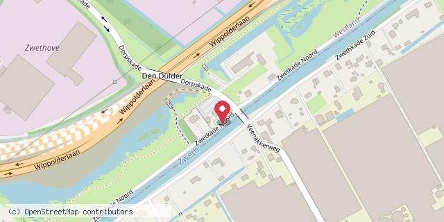 Een kaart met de locatie van Eetcafé de Bonte Haas