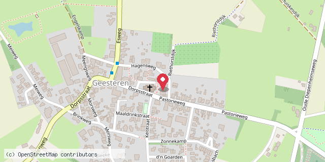 Een kaart met de locatie van Patricia Kuster