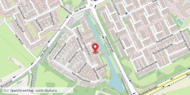 Een kaart met de locatie van De Woudkabouter