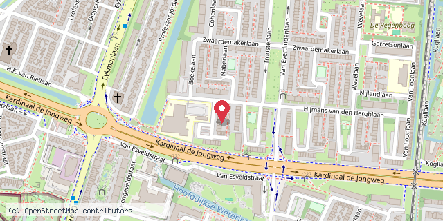 Een kaart met de locatie van Coby Ouwehand