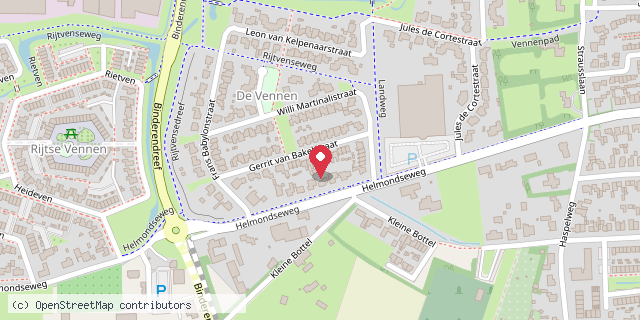 Een kaart met de locatie van Minibieb Deurne