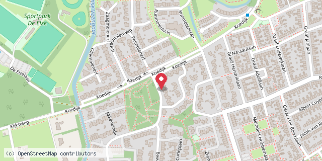 Een kaart met de locatie van Geraldine Voost