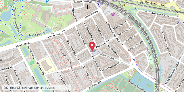Een kaart met de locatie van Anne Goossensem