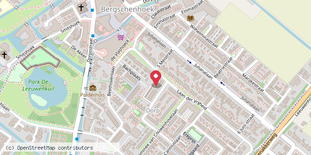 Een kaart met de locatie van Boekenkastje