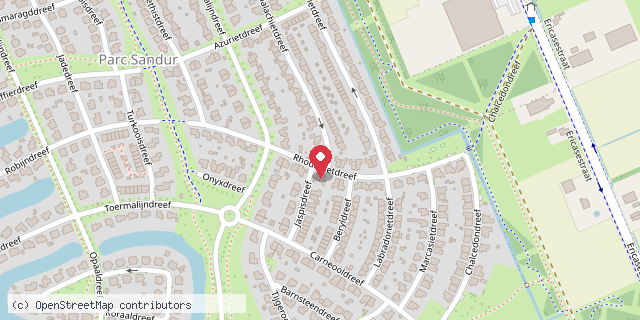 Een kaart met de locatie van Sandur's Minibieb