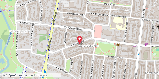 Een kaart met de locatie van Marita van Herpen