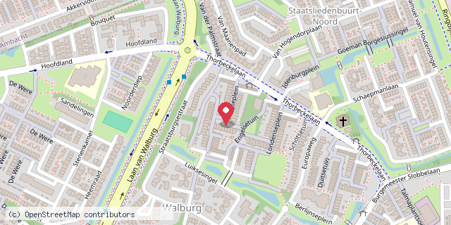 Een kaart met de locatie van koorenhuys