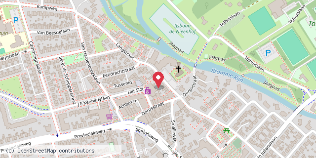 Een kaart met de locatie van Longstreet library