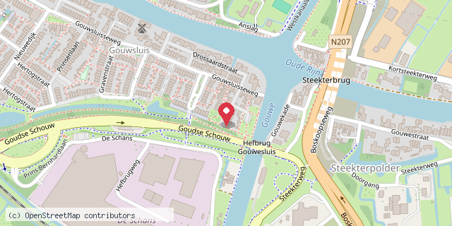 Een kaart met de locatie van John Zwanenburg