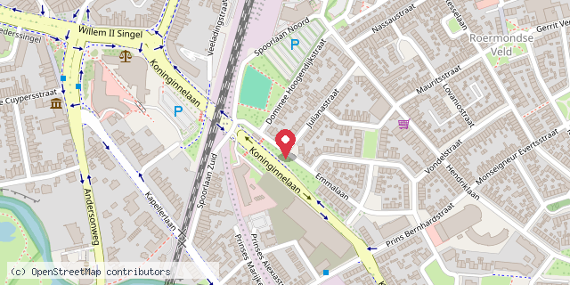 Een kaart met de locatie van Monique Faems
