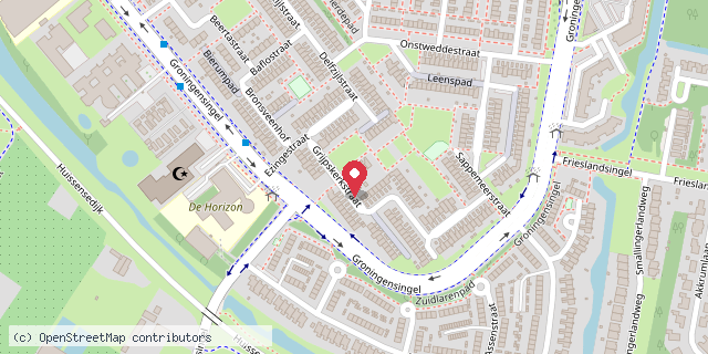 Een kaart met de locatie van Lisette