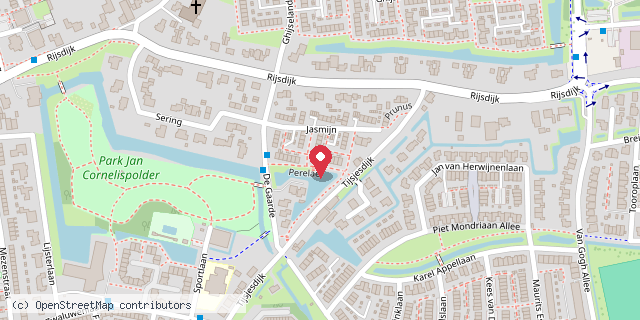 Een kaart met de locatie van Perelaer