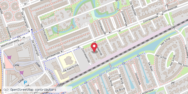 Een kaart met de locatie van De Zonnewende