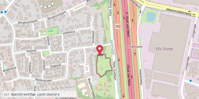 Een kaart met de locatie van Kinderminibieb van Joris en Abel