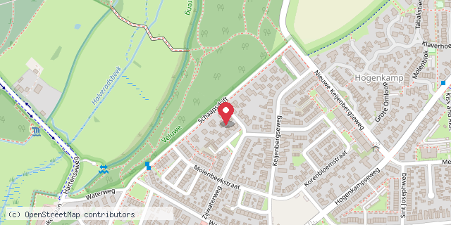 Een kaart met de locatie van Karin van Willigen