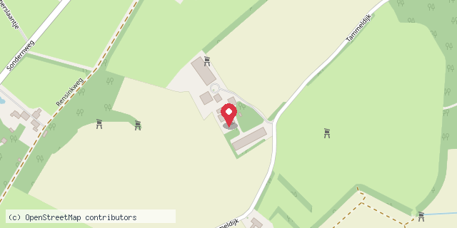 Een kaart met de locatie van Theetuin Rensink