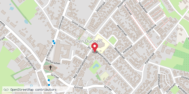 Een kaart met de locatie van Bieb Bospad