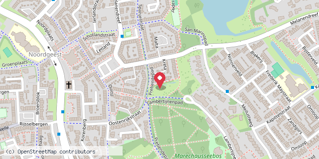 Een kaart met de locatie van Mini bieb de letterwinkel