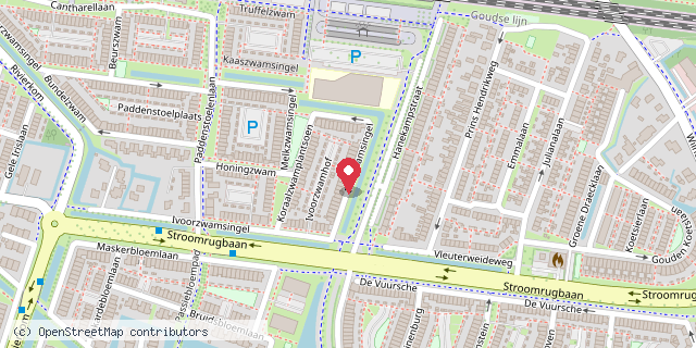 Een kaart met de locatie van Paula Tromp