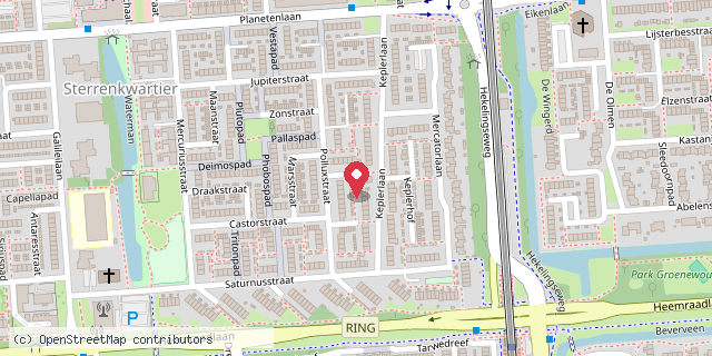 Een kaart met de locatie van Hermes
