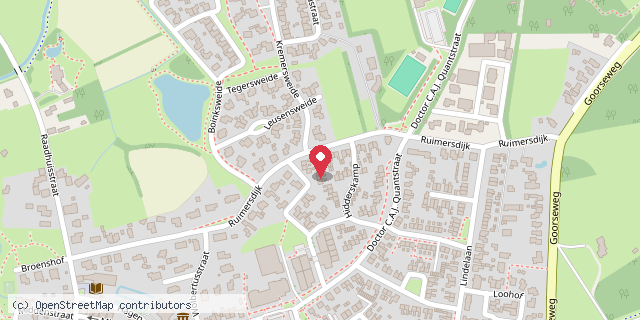 Een kaart met de locatie van Fam. Meutstege