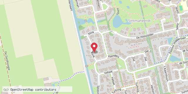 Een kaart met de locatie van Mini bieb klink tolbert