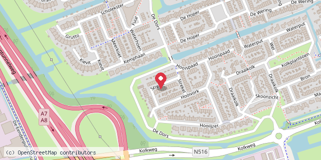 Een kaart met de locatie van Monique Rappard