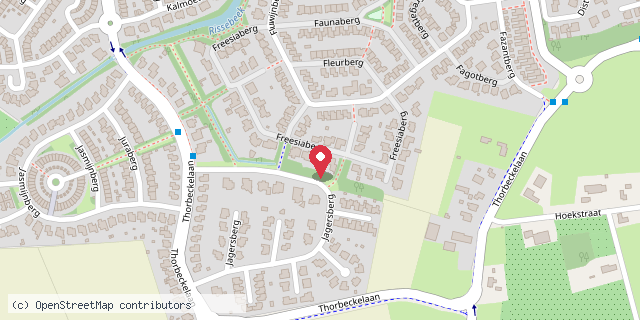 Een kaart met de locatie van Toos van de Weijgaert