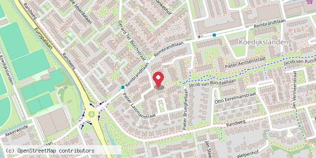 Een kaart met de locatie van Henny Katerberg
