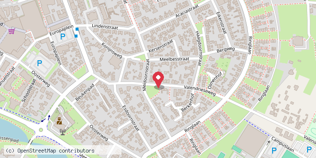 Een kaart met de locatie van Minibieb de Valendries