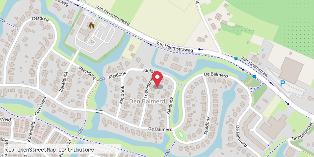 Een kaart met de locatie van Minibieb Kleidonk