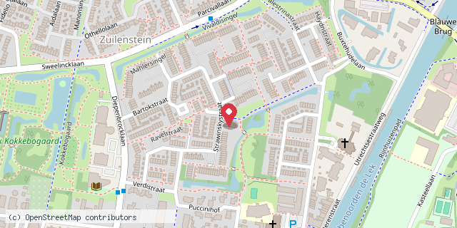 Een kaart met de locatie van Connecting green en blossomnpowdee