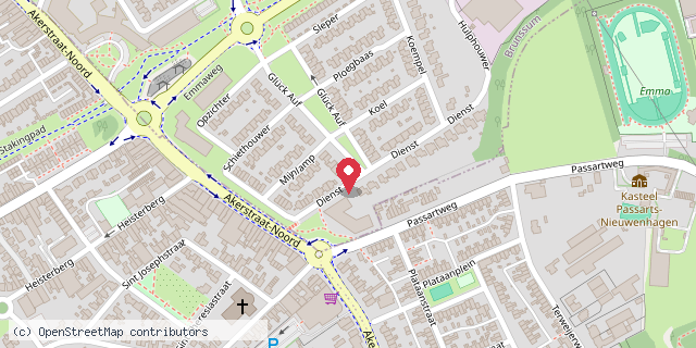 Een kaart met de locatie van Biebje van Irene