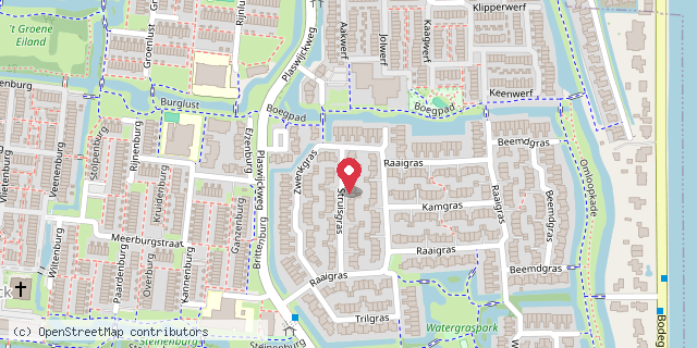 Een kaart met de locatie van Grassenbieb