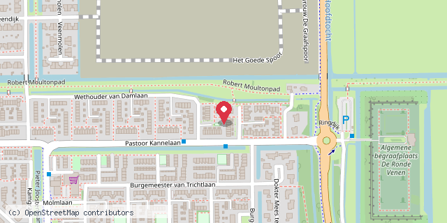 Een kaart met de locatie van Mirelle Valentijn