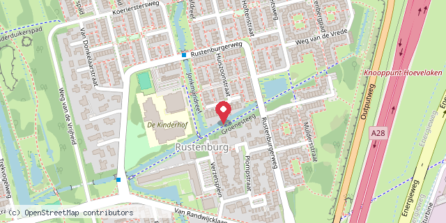 Een kaart met de locatie van Marjolein Smit