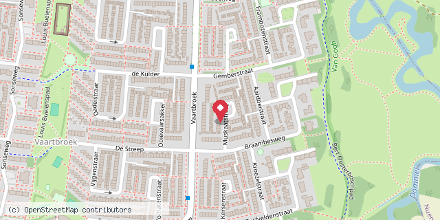 Een kaart met de locatie van T Van Wijk