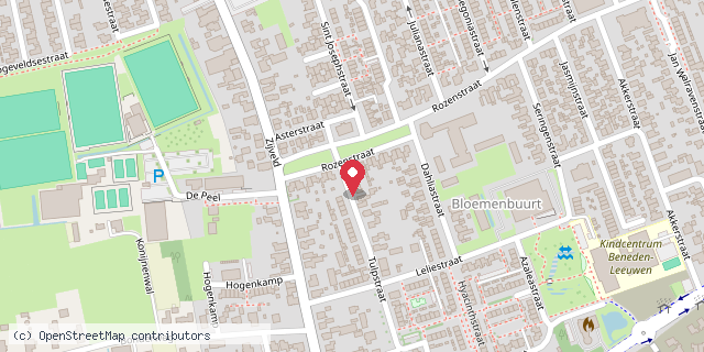 Een kaart met de locatie van Minibieb BIJ-ZON-DER-BOEK