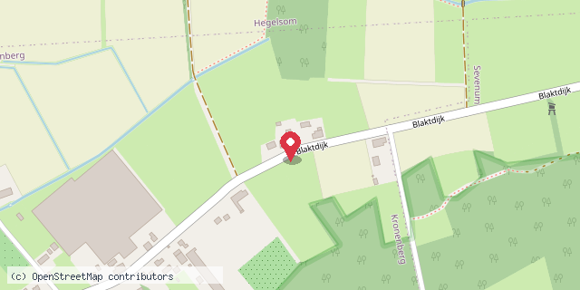 Een kaart met de locatie van Blakterboekenkast
