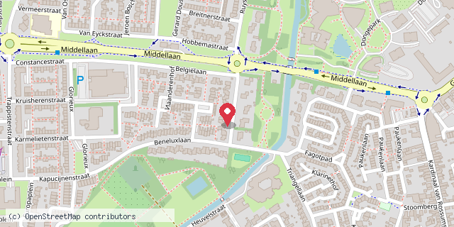 Een kaart met de locatie van Bas en Sandra Kroot-Rutten