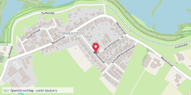 Een kaart met de locatie van Kulturhus Kekerdom