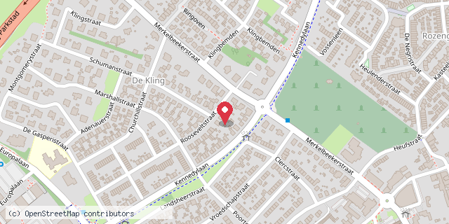 Een kaart met de locatie van Marjon