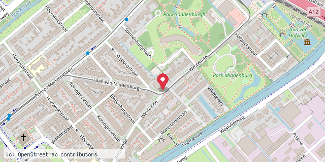 Een kaart met de locatie van Minibieb Westeinde