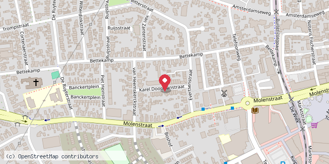 Een kaart met de locatie van Henk Groeneveld