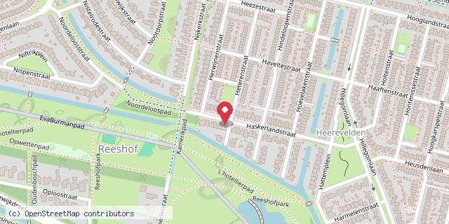 Een kaart met de locatie van Ha buurt ruilkast